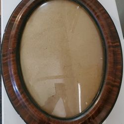 Antique Tiger Stripe Convex Bubble Glass Photo Frame