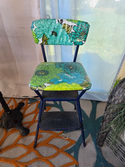 Vintage Metal Step Stool Chair