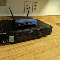 Sony VHS Player/Linksys Wireless Router 