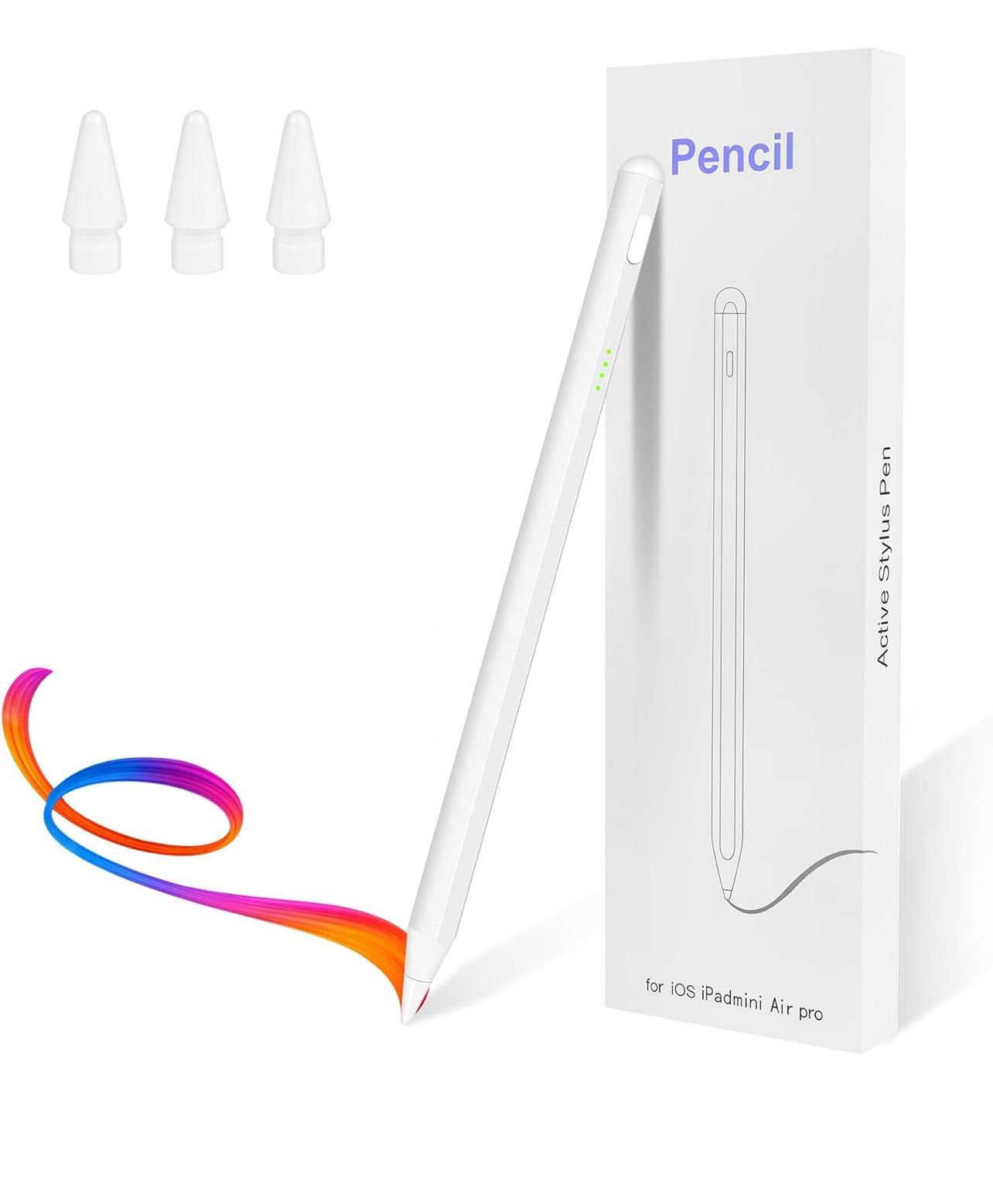 Brandnew Stylus Pen for iPad Pencil 6-11th Generation(2018-2025) - 2X Fast Charge Active Pencil Compatible with Apple Pencil Pro 11"/12.9"/M4, Air 3/4