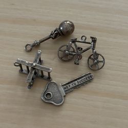 4 Vintage Sterling Silver Charms