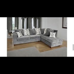 Grey Sectional And 
