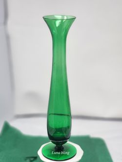 Green Glass Bud Vase