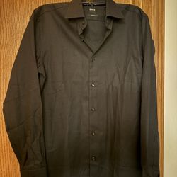 Men’s Black Boss sharp fit button down shirt size 15 32/33 Small