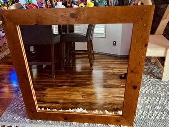 Knotty Pine Interior Mirror