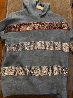 Nine West Shine Sequin Hooded Sweater