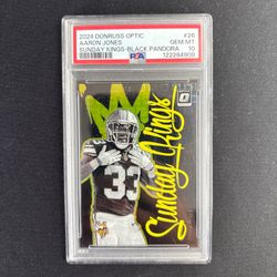 2024 Aaron jones Sunday kings black pandora /25 case hit SSP sports card