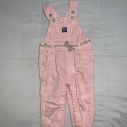 Pink Baby b’gosh overalls 12m