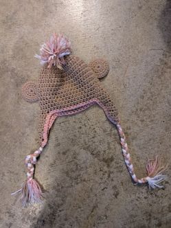 Handmade Crochet Monkey Earflap Baby Hat
