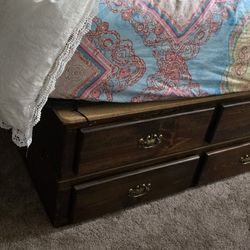 Adjustable Bed Base Frame With 12 Drawers And A Headboard 