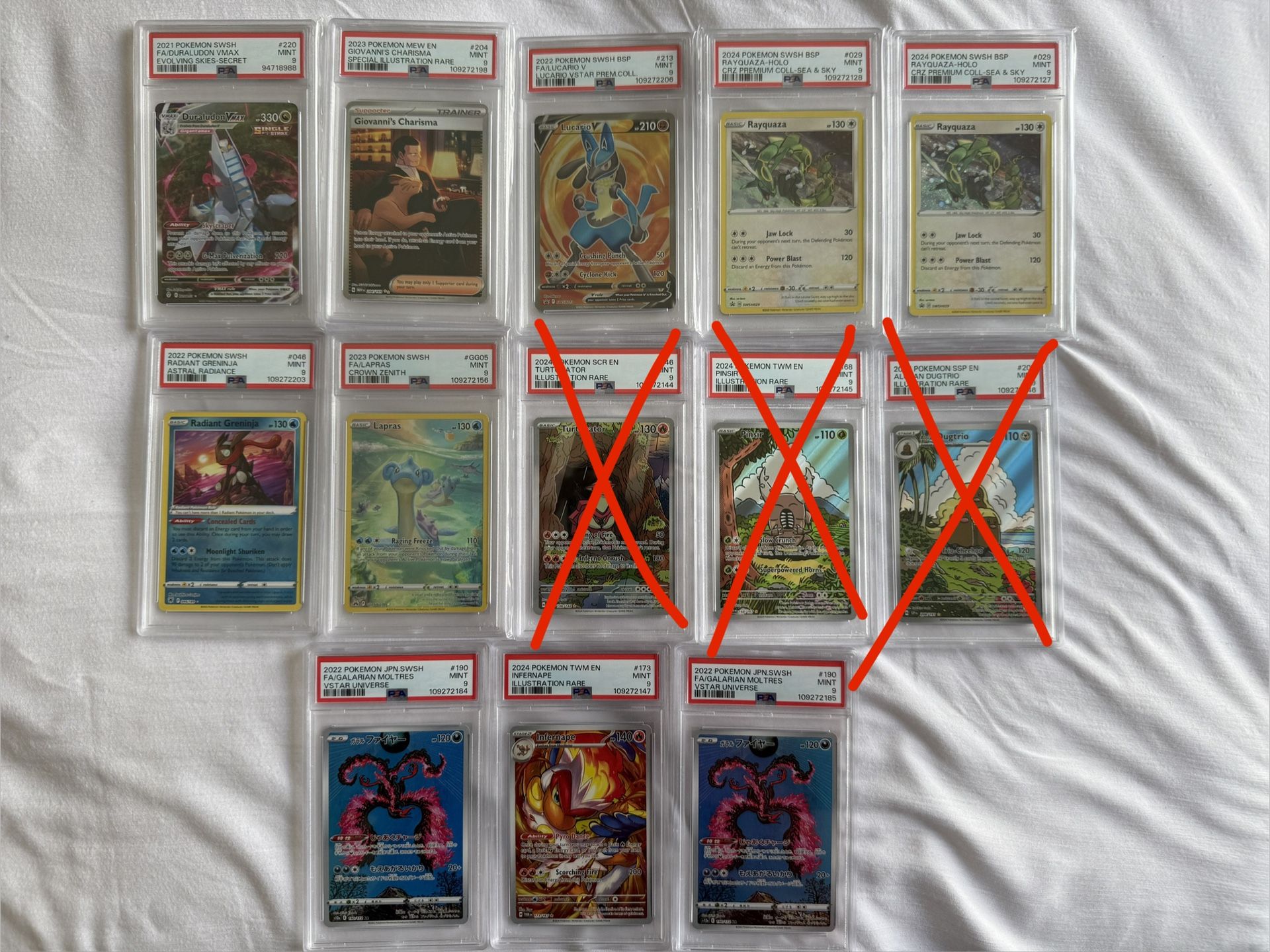 Pokemon PSA Slabs Rayquaza Moltres Greninja (All PSA 9s) $20 Each