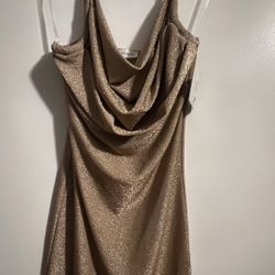 Gold Sparkly Dress With Tag