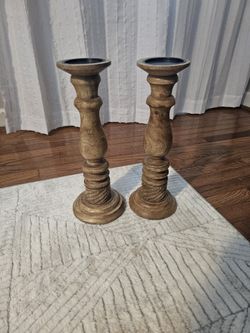 Broyhill Wooden Candlesticks