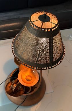 Decorative Table Lamp with Tree Cut-Out Shade