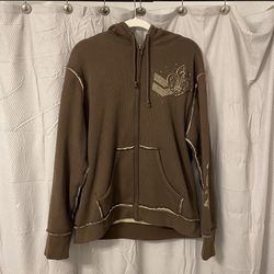 Y2K style hoodie zip up jacket size Large 