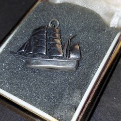 Silver Sail  Boat  Vintage Charm 