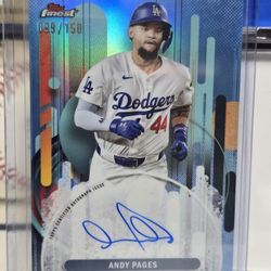 Andy Pages Blue Refractor Topps Finest Limited To 150 🔥 
