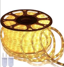 SURNIE 150FT LED Rope Lights Outdoor: Waterproof Flexible 110V 3000K Warm White LED String Light - Cuttable Connectable Clear Lighting Tube for Indoor