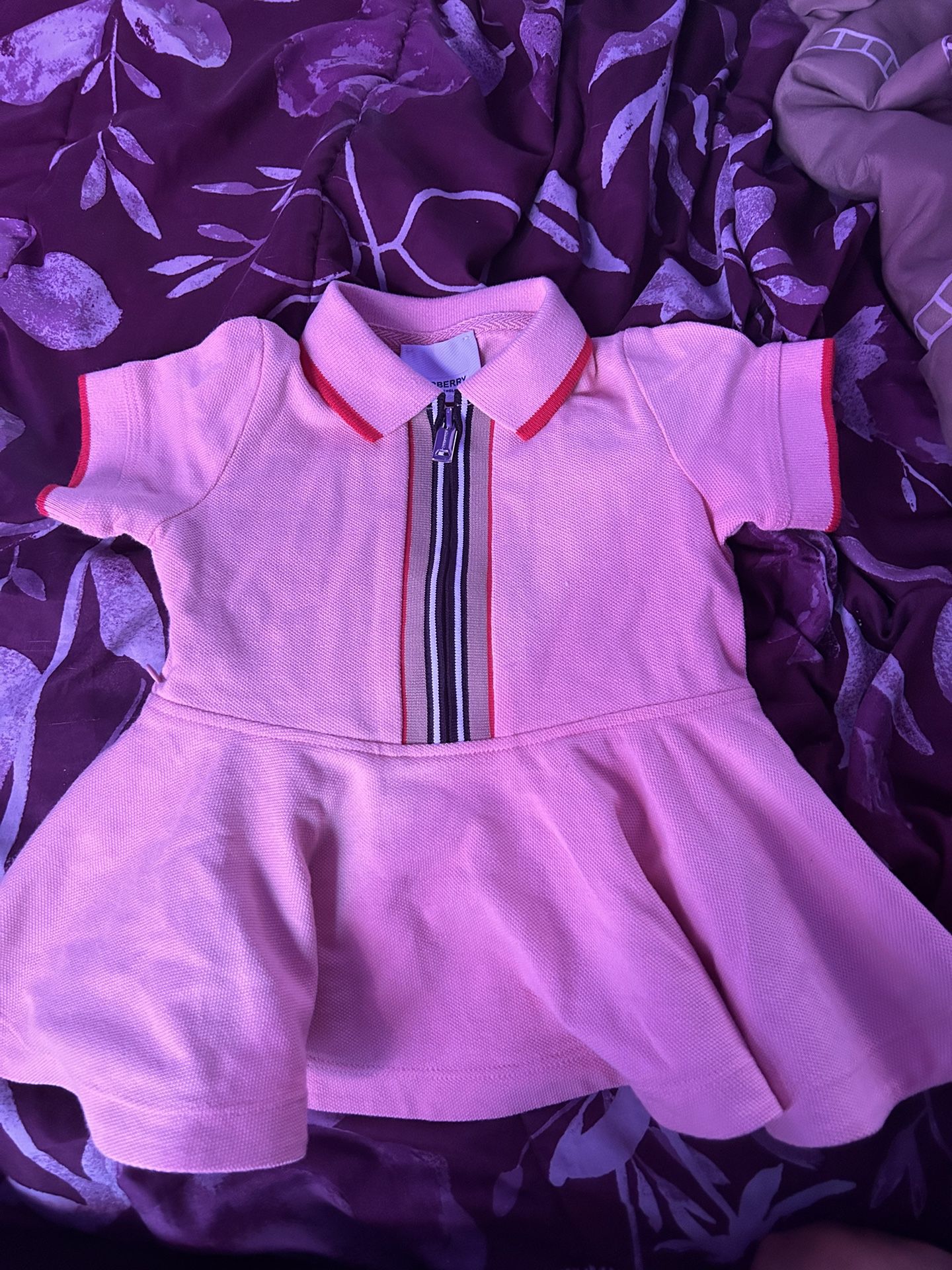 Burberry Baby Girls Cotton Check Placket Polo Dress for Sale in Detroit, MI  - OfferUp