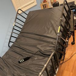 Med Mart Fully Electric Hospital Bed Set - Foam Mattress, Full Rails and Remote Included