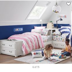 POTTERY BARN KIDS - Belden 1 Bed Twin, Mattress,end Of Bed Dresser And Wall Art  