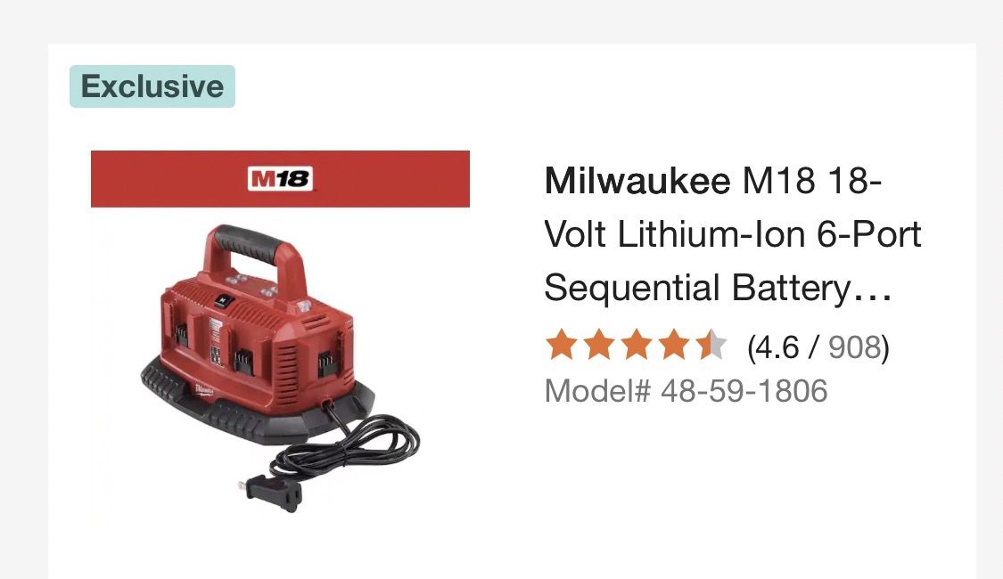 Milwaukee M18 6-Port Sequential Charger