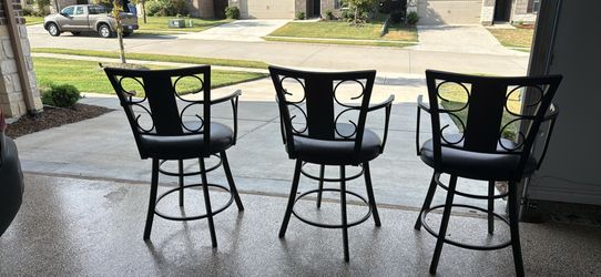 Set of 3 Counter-Height Swivel Chairs – $100