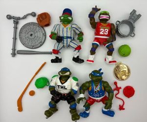 TMNT Sewer Sports All Stars Track N Field Teenage Mutant Ninja Turtles Lot Of 4