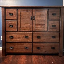 King Size Rustic Bedroom Set – Solid Wood Headboard & Footboard