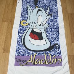 Vtg Disney Aladdin Beach Towel Rare 