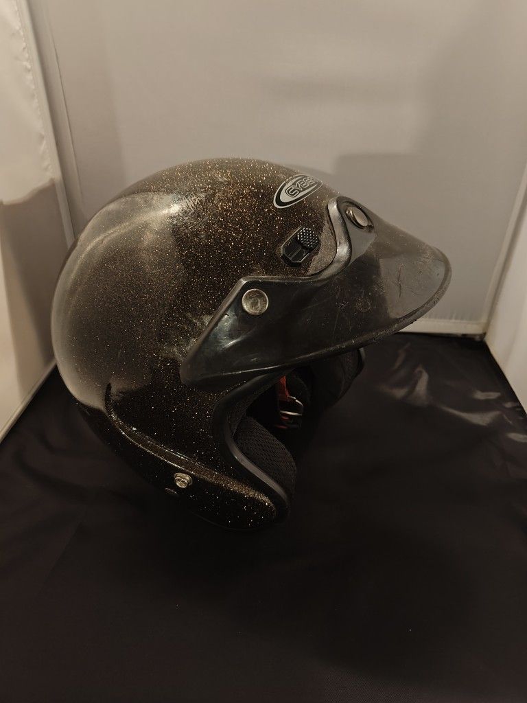 Gold Cyber Motorcycle Helmet, As Is.