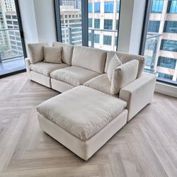 New Beige Sofa Cloud Couch Sectional
