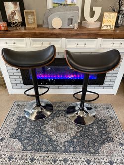 BRAND NEW**Saddle Leather Style Swivel Bar Stools—Height Adjustable