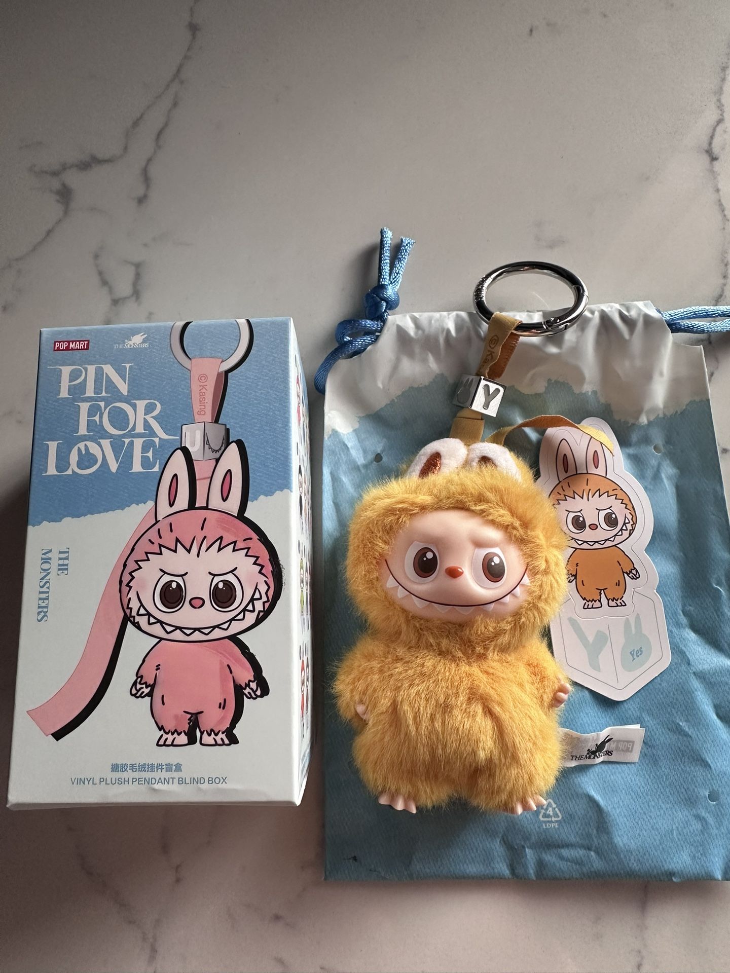 The Monsters LABUBU Pin For Love “Y” AUTHENTIC