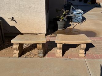 Outdoor stone benches
