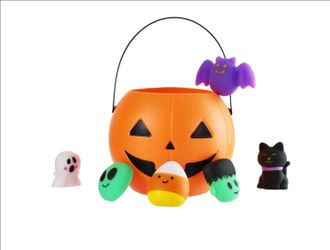 Halloween Pumpkin Bucket with squishy Set