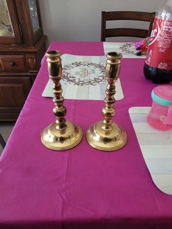 Antique Brass Candle Holders