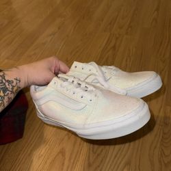 Never worn Sparkly White Vans
