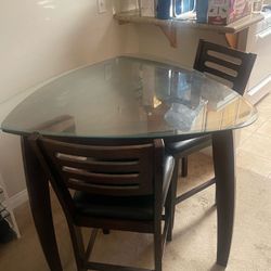 High top dining table with 2 chairs