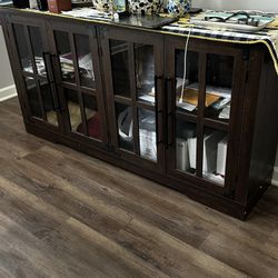 Pfarr 63" Wide Sideboard with glass doors