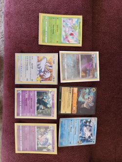 7 cards  Pokémon,  1 dollars,  each  or  5dls for  the 7 cards.