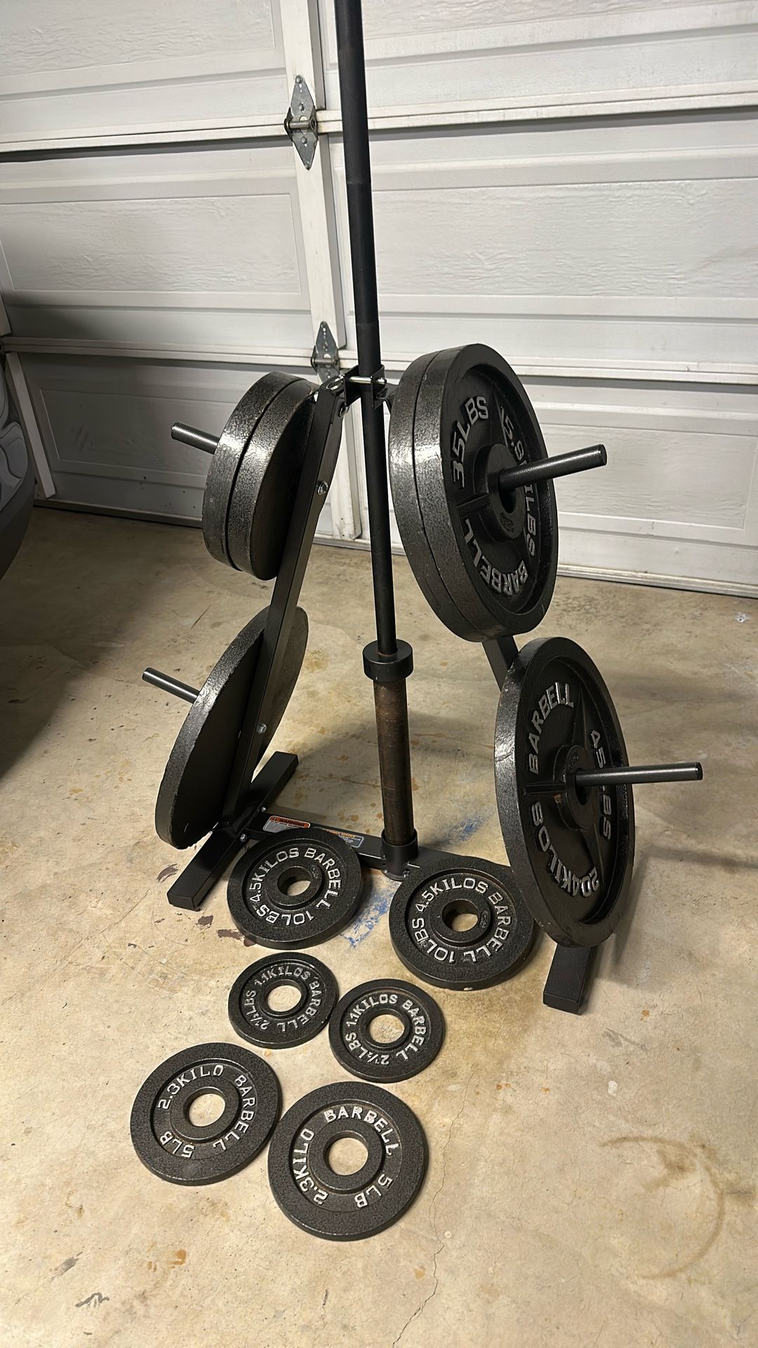 Olympic Weight Set With Weight Tree