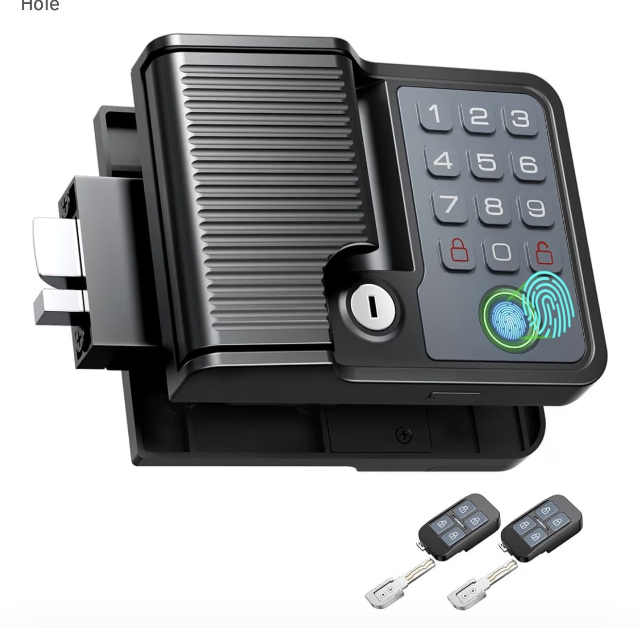 RV Door Lock Keyless Entry - Waterproof with Smart Voice Guidance, Remote, Fingerprint & Keypad, Full Metal Camper Motorhome Trailer Latch Handle Repl