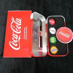 Collectible Silver Coca Cola Bottle Cap Vending Machine Set