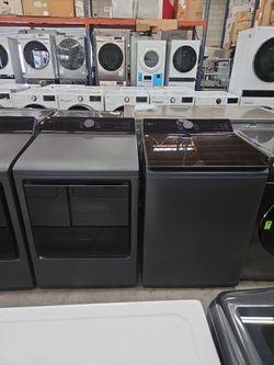 LG top load set washer and dryer bla k matte new