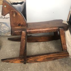 Mid Century Antique Trojan Rocking Horse 