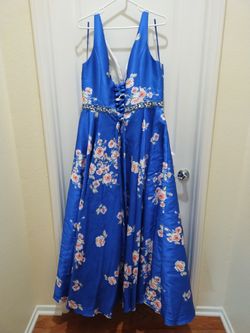 Dress Blue With Flowers