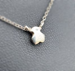 Jewelry TOUS Tiny Round Teddy Heart .925 Sterling Silver Pendant Rolo Chain Necklace 18” 1.5mm