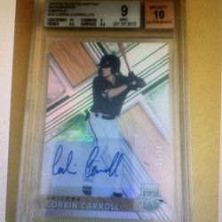 2019 CORBIN  CARROLL  AUTO 9/10 BECKETT 12/15