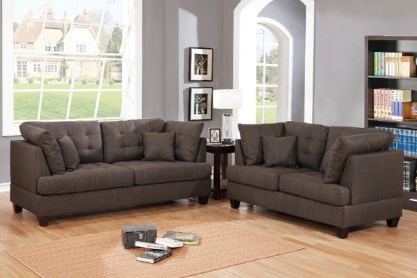 Brand New Brown Chocolate Sofa & Loveseat